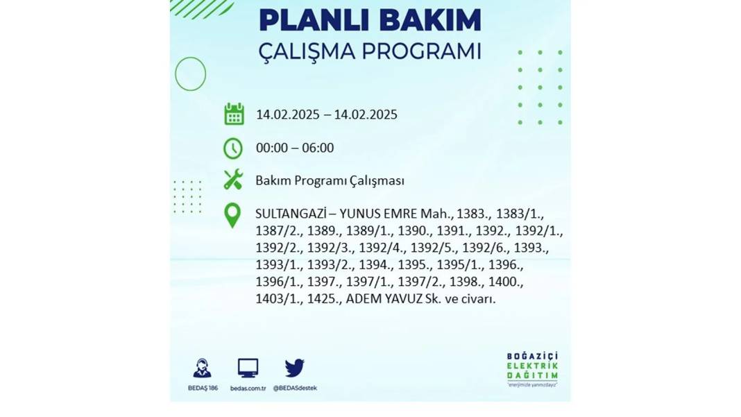 14 Şubat elektrik kesintisi: BEDAŞ elektrik kesintisi yaşayacak ilçeleri sıraladı. Uzun süre elektrik olmayacak! 12