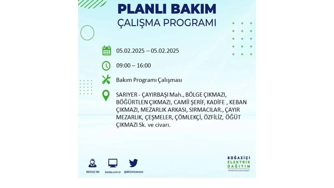 5 Şubat elektrik kesintisi: BEDAŞ elektrik kesintisi yaşayacak ilçeleri sıraladı. Mumları hazırlayın! 19