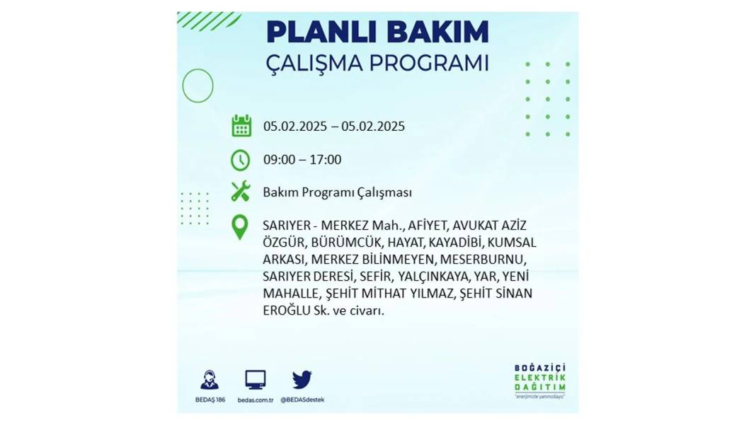 5 Şubat elektrik kesintisi: BEDAŞ elektrik kesintisi yaşayacak ilçeleri sıraladı. Mumları hazırlayın! 17