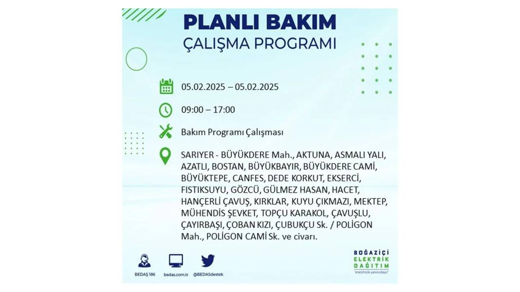 5 Şubat elektrik kesintisi: BEDAŞ elektrik kesintisi yaşayacak ilçeleri sıraladı. Mumları hazırlayın! 16