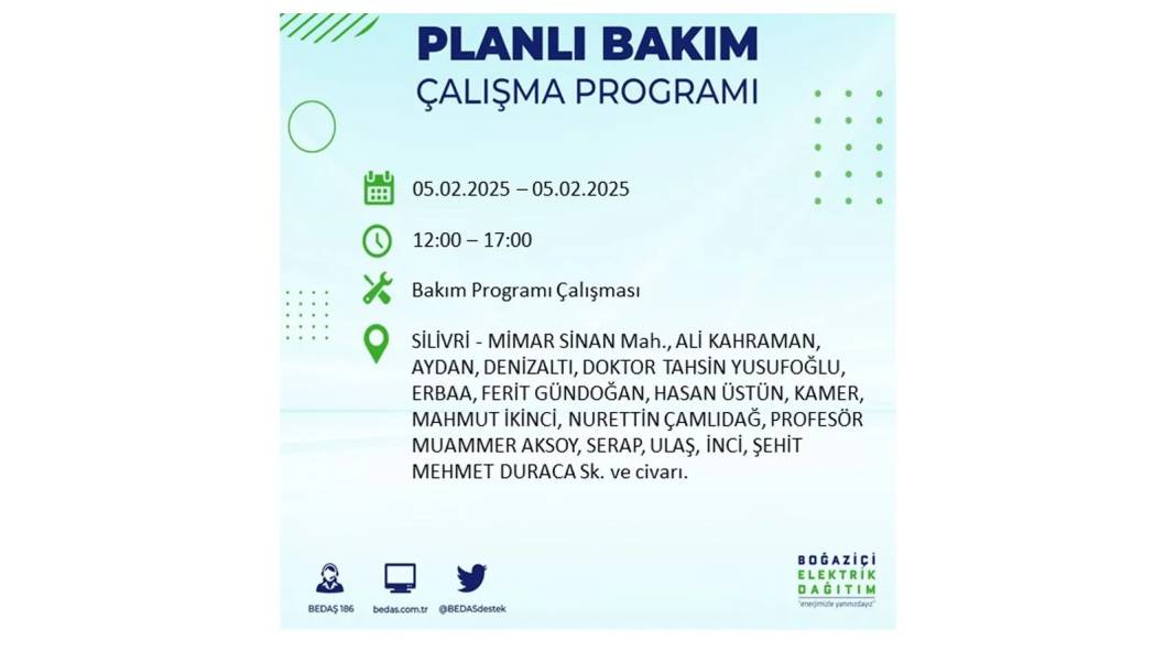 5 Şubat elektrik kesintisi: BEDAŞ elektrik kesintisi yaşayacak ilçeleri sıraladı. Mumları hazırlayın! 14