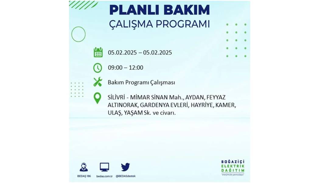 5 Şubat elektrik kesintisi: BEDAŞ elektrik kesintisi yaşayacak ilçeleri sıraladı. Mumları hazırlayın! 13