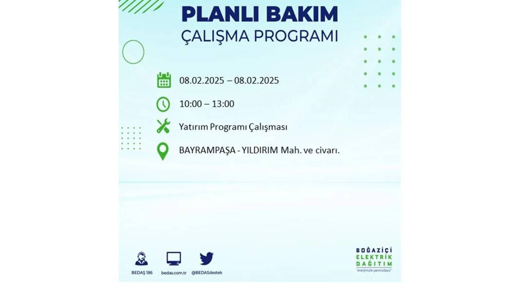 8 Şubat elektrik kesintisi: BEDAŞ elektrik kesintisi yaşayacak ilçeleri sıraladı 21