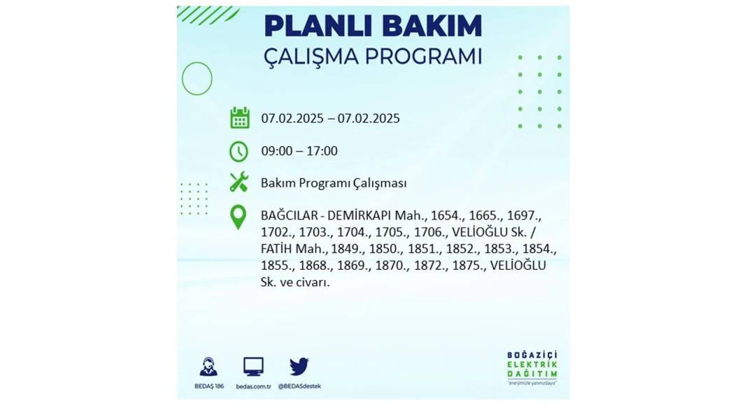 7 Şubat elektrik kesintisi: BEDAŞ elektrik kesintisi yaşayacak ilçeleri teker teker sıraladı. Elektrik ne zaman gelecek? 59