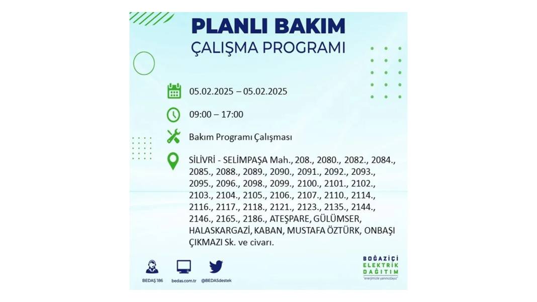 5 Şubat elektrik kesintisi: BEDAŞ elektrik kesintisi yaşayacak ilçeleri sıraladı. Mumları hazırlayın! 12