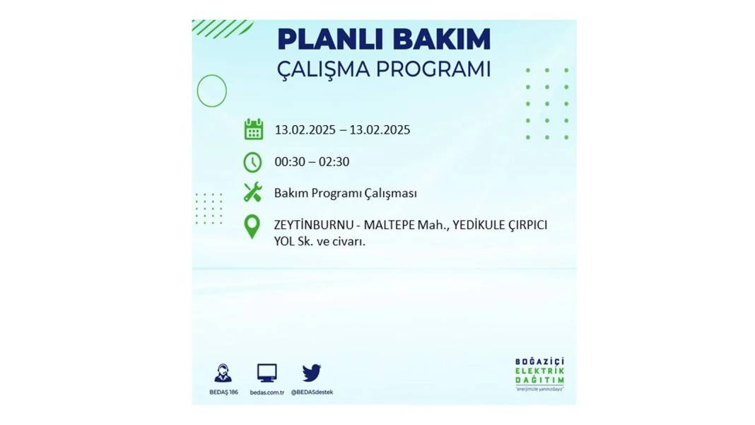 13 Şubat elektrik kesintisi: BEDAŞ elektrik kesintisi yaşayacak ilçeleri teker teker duyurdu. Elektrikler ne zaman gelecek? 1