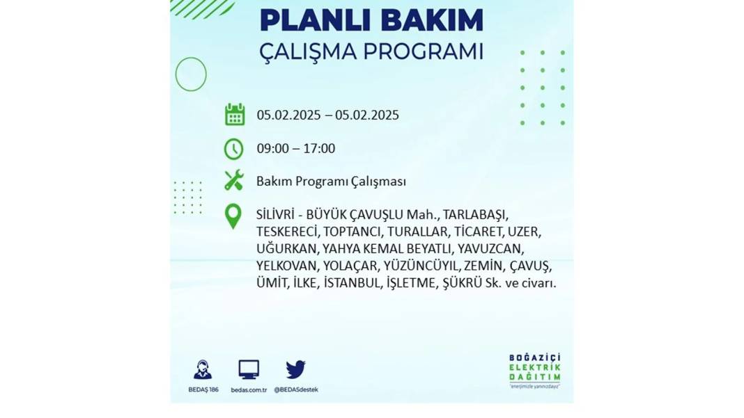 5 Şubat elektrik kesintisi: BEDAŞ elektrik kesintisi yaşayacak ilçeleri sıraladı. Mumları hazırlayın! 11