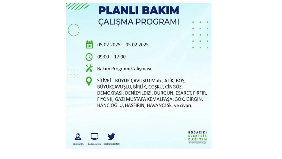 5 Şubat elektrik kesintisi: BEDAŞ elektrik kesintisi yaşayacak ilçeleri sıraladı. Mumları hazırlayın! 8