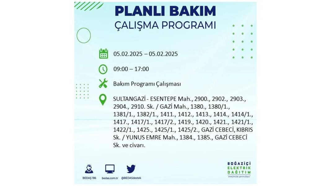 5 Şubat elektrik kesintisi: BEDAŞ elektrik kesintisi yaşayacak ilçeleri sıraladı. Mumları hazırlayın! 4