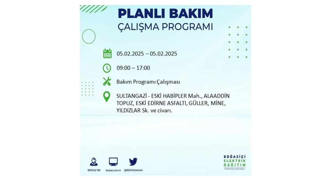 5 Şubat elektrik kesintisi: BEDAŞ elektrik kesintisi yaşayacak ilçeleri sıraladı. Mumları hazırlayın! 3