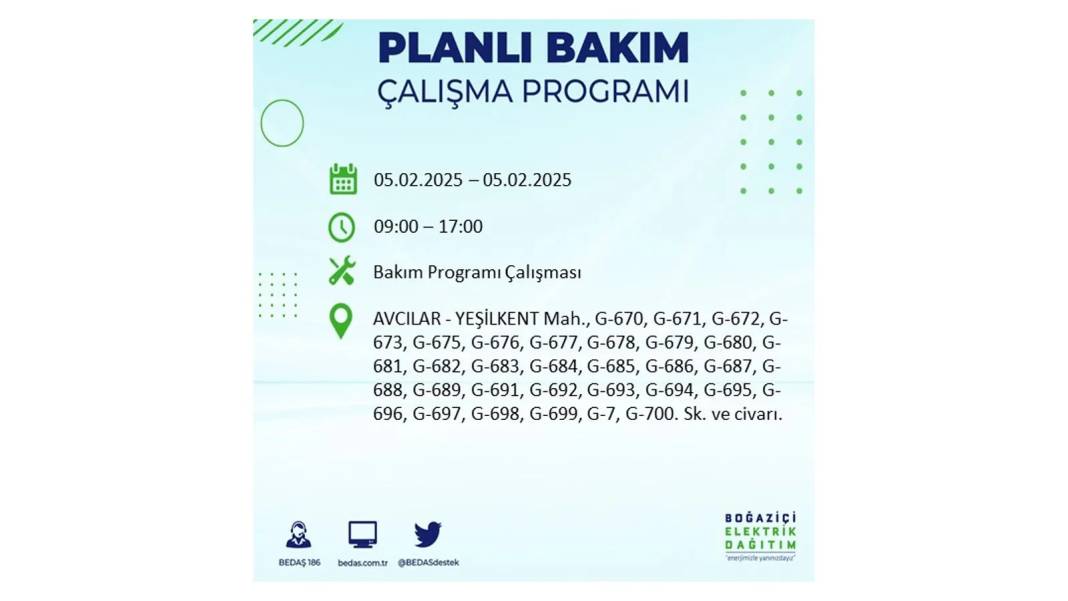 5 Şubat elektrik kesintisi: BEDAŞ elektrik kesintisi yaşayacak ilçeleri sıraladı. Mumları hazırlayın! 73