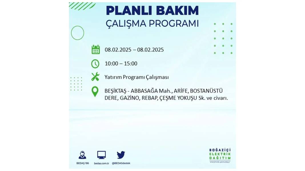 8 Şubat elektrik kesintisi: BEDAŞ elektrik kesintisi yaşayacak ilçeleri sıraladı 19