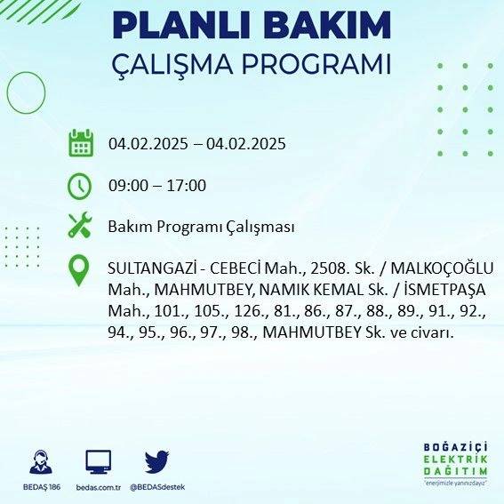 4 Şubat Salı elektrik kesintisi: BEDAŞ elektrik kesintisi yaşayacak ilçeleri sıraladı. Saatlerce elektrik olmayacak! 2