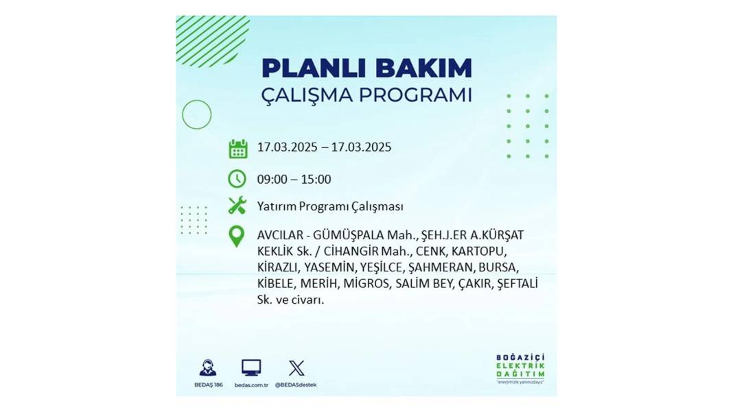 17 Mart Pazartesi elektrik kesintisi: BEDAŞ elektrik kesintisi yaşayacak ilçeleri sıraladı. Elektrikler ne zaman gelecek? 67