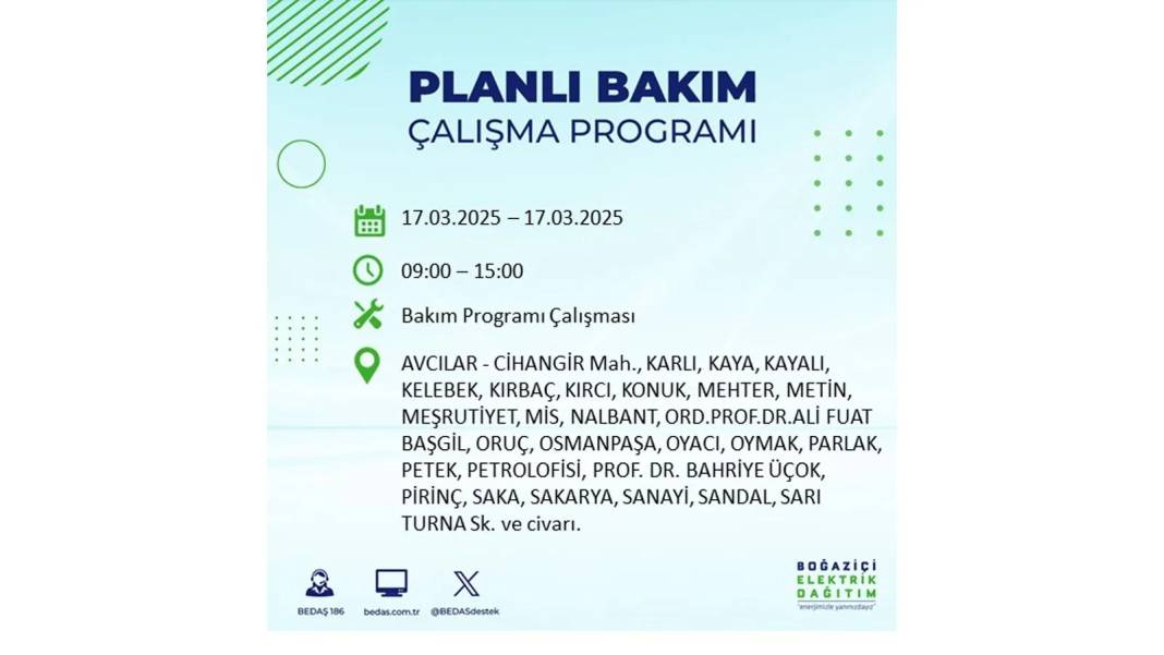 17 Mart Pazartesi elektrik kesintisi: BEDAŞ elektrik kesintisi yaşayacak ilçeleri sıraladı. Elektrikler ne zaman gelecek? 63