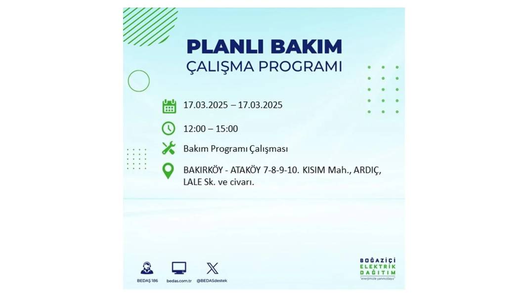 17 Mart Pazartesi elektrik kesintisi: BEDAŞ elektrik kesintisi yaşayacak ilçeleri sıraladı. Elektrikler ne zaman gelecek? 57