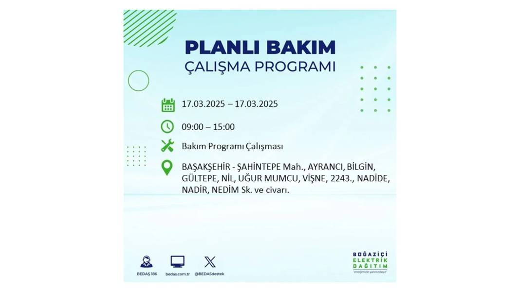 17 Mart Pazartesi elektrik kesintisi: BEDAŞ elektrik kesintisi yaşayacak ilçeleri sıraladı. Elektrikler ne zaman gelecek? 53