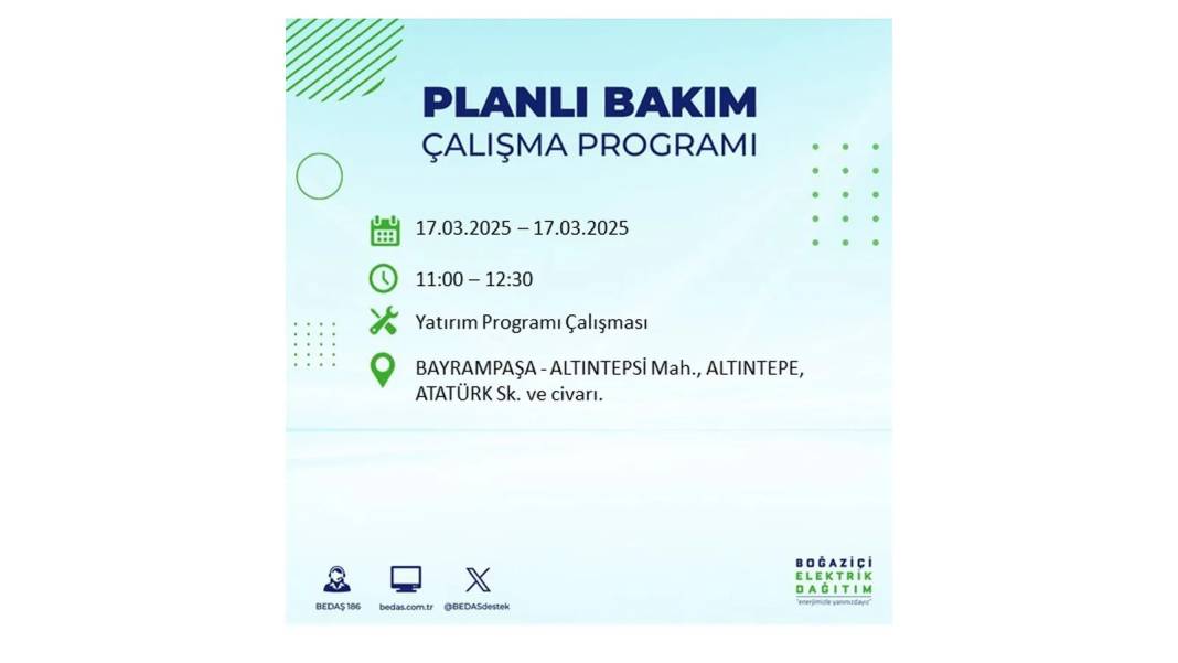 17 Mart Pazartesi elektrik kesintisi: BEDAŞ elektrik kesintisi yaşayacak ilçeleri sıraladı. Elektrikler ne zaman gelecek? 55