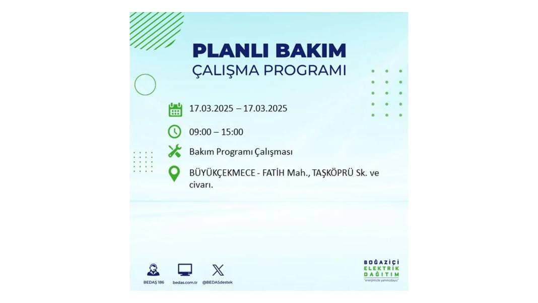 17 Mart Pazartesi elektrik kesintisi: BEDAŞ elektrik kesintisi yaşayacak ilçeleri sıraladı. Elektrikler ne zaman gelecek? 38