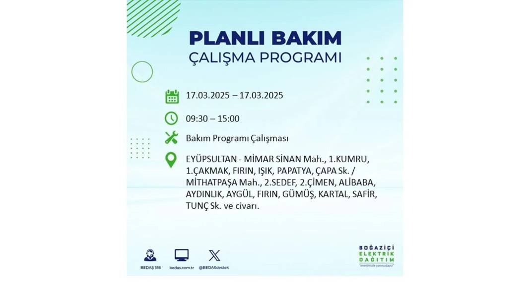 17 Mart Pazartesi elektrik kesintisi: BEDAŞ elektrik kesintisi yaşayacak ilçeleri sıraladı. Elektrikler ne zaman gelecek? 36