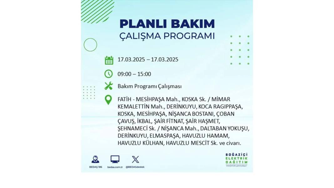 17 Mart Pazartesi elektrik kesintisi: BEDAŞ elektrik kesintisi yaşayacak ilçeleri sıraladı. Elektrikler ne zaman gelecek? 28