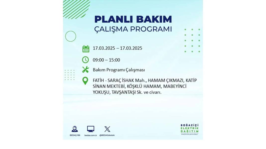 17 Mart Pazartesi elektrik kesintisi: BEDAŞ elektrik kesintisi yaşayacak ilçeleri sıraladı. Elektrikler ne zaman gelecek? 29