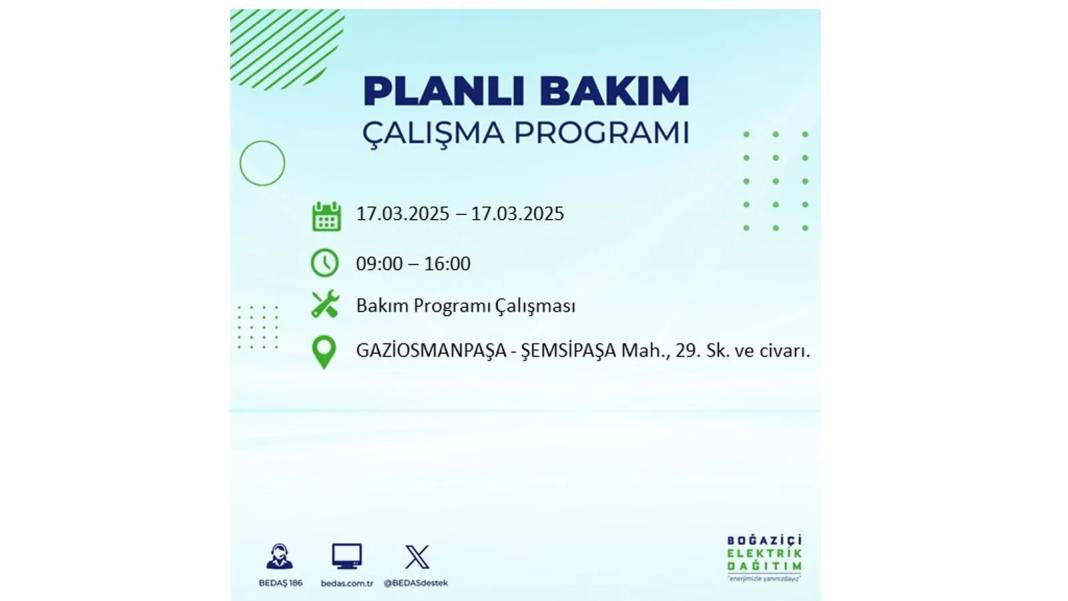 17 Mart Pazartesi elektrik kesintisi: BEDAŞ elektrik kesintisi yaşayacak ilçeleri sıraladı. Elektrikler ne zaman gelecek? 27