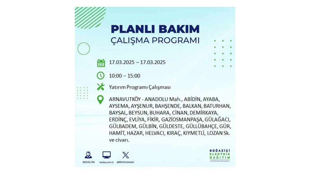 17 Mart Pazartesi elektrik kesintisi: BEDAŞ elektrik kesintisi yaşayacak ilçeleri sıraladı. Elektrikler ne zaman gelecek? 69