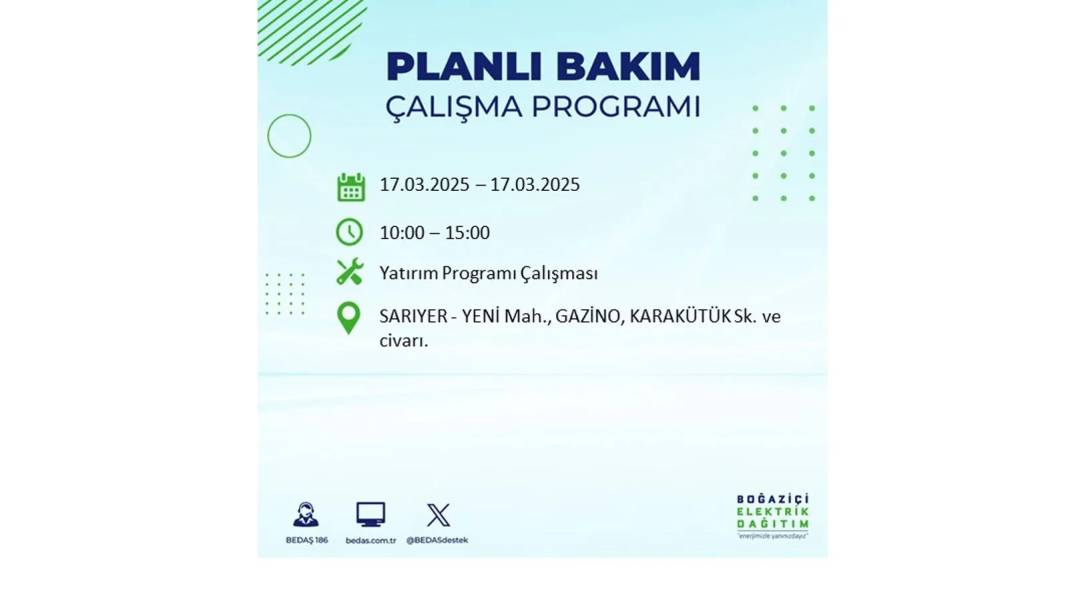 17 Mart Pazartesi elektrik kesintisi: BEDAŞ elektrik kesintisi yaşayacak ilçeleri sıraladı. Elektrikler ne zaman gelecek? 17