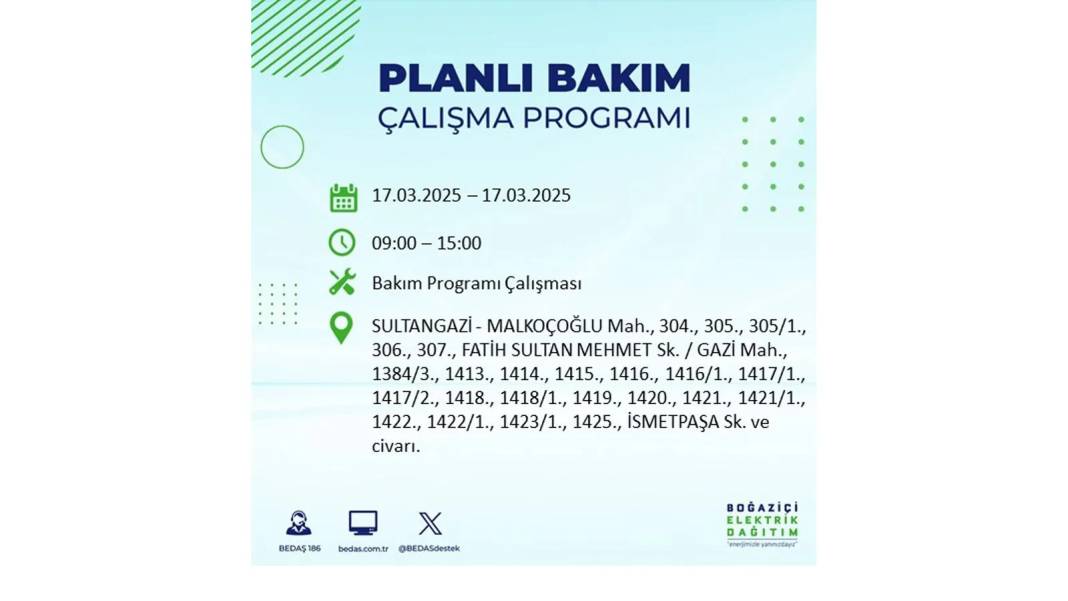 17 Mart Pazartesi elektrik kesintisi: BEDAŞ elektrik kesintisi yaşayacak ilçeleri sıraladı. Elektrikler ne zaman gelecek? 10