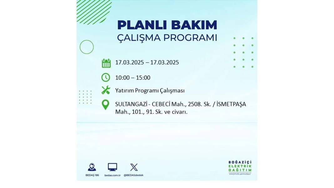 17 Mart Pazartesi elektrik kesintisi: BEDAŞ elektrik kesintisi yaşayacak ilçeleri sıraladı. Elektrikler ne zaman gelecek? 11