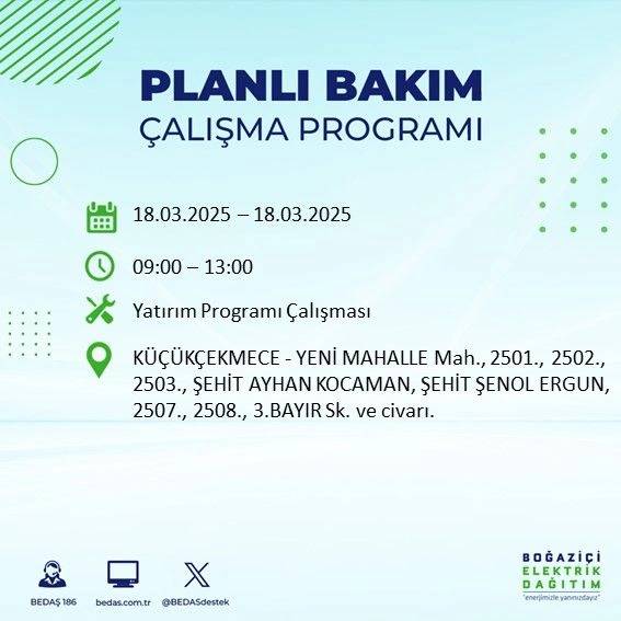 Mumları hazırlayın: 18 Mart Salı günü o ilçelerde elektrik olmayacak. BEDAŞ teker teker açıkladı! 8