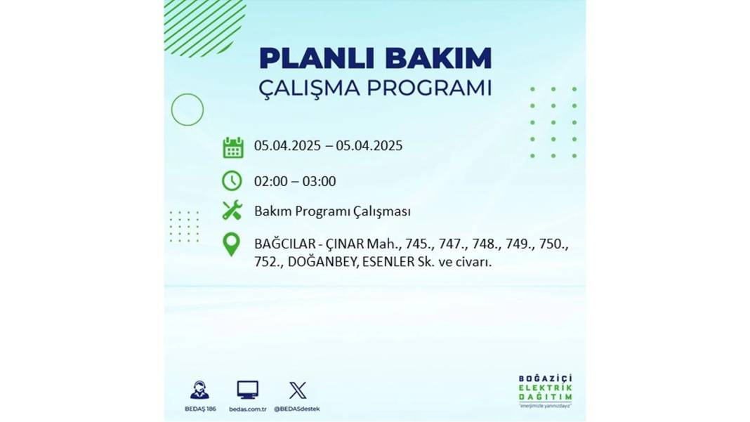 5 Nisan Cumartesi İstanbul elektrik kesintisi: BEDAŞ elektrik kesintisi yaşayacak ilçeleri sıraladı 16