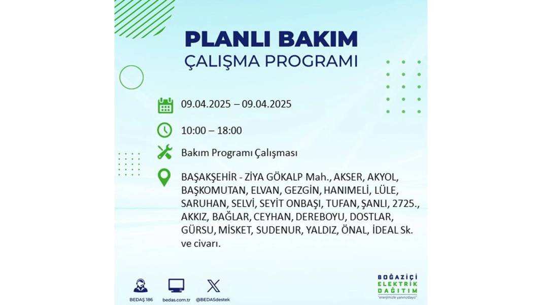 9 Nisan elektrik kesintisi: BEDAŞ elektrik kesintisi yaşayacak ilçeleri sıraladı. Elektrikler ne zaman gelecek? 59