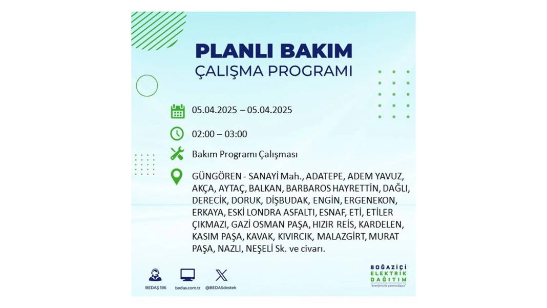 5 Nisan Cumartesi İstanbul elektrik kesintisi: BEDAŞ elektrik kesintisi yaşayacak ilçeleri sıraladı 11