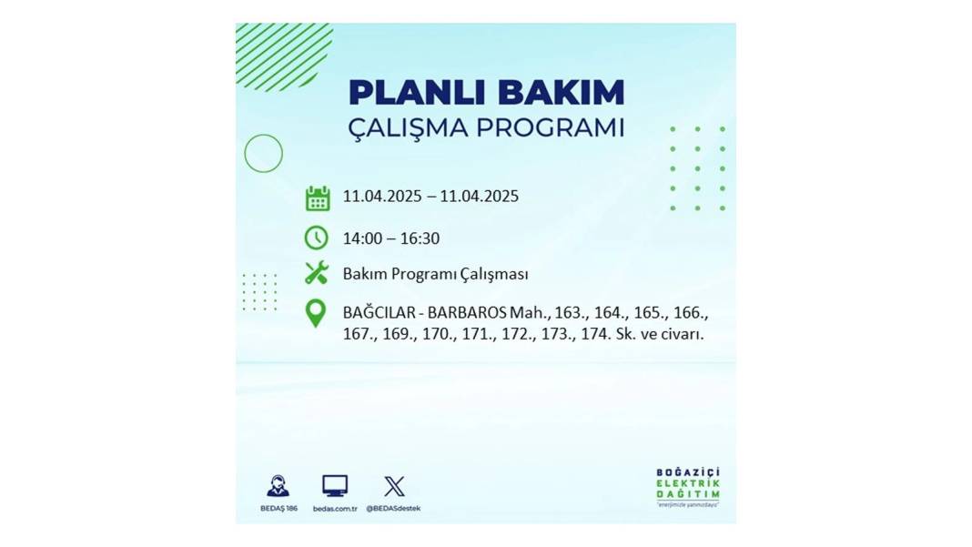 11 Nisan Cuma İstanbul elektrik kesintisi: BEDAŞ elektrik kesintisi yaşayacak ilçeleri sıraladı. Elektrikler ne zaman gelecek? 63