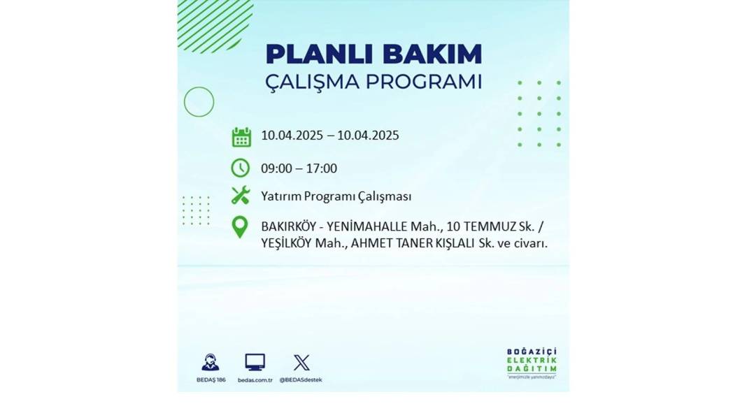 10 Nisan İstanbul elektrik kesintisi: BEDAŞ elektrik kesintisi yaşayacak ilçeleri sıraladı. Elektrikler ne zaman gelecek? 60