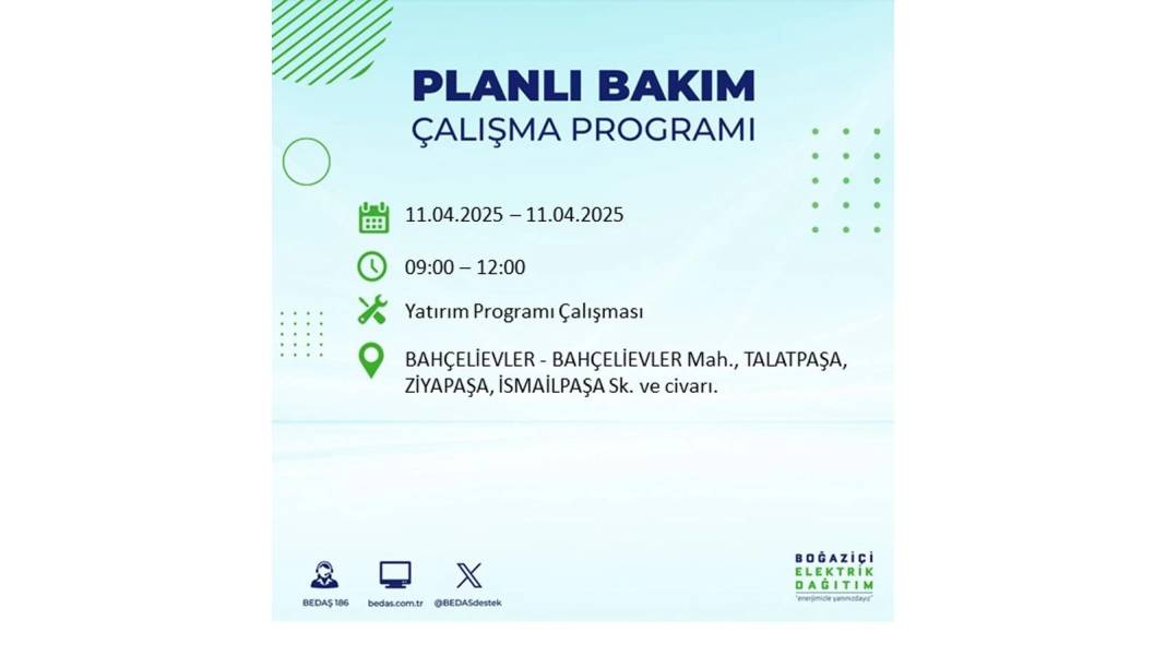 11 Nisan Cuma İstanbul elektrik kesintisi: BEDAŞ elektrik kesintisi yaşayacak ilçeleri sıraladı. Elektrikler ne zaman gelecek? 55
