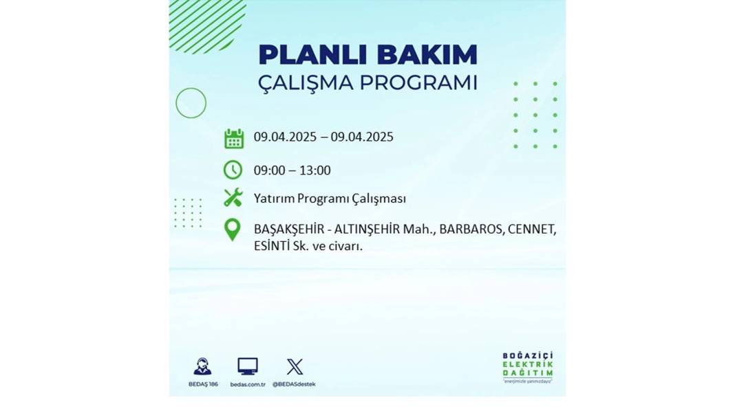 9 Nisan elektrik kesintisi: BEDAŞ elektrik kesintisi yaşayacak ilçeleri sıraladı. Elektrikler ne zaman gelecek? 57