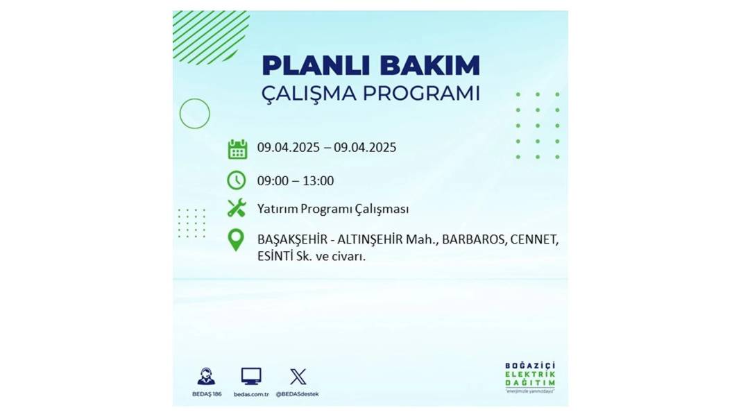 9 Nisan elektrik kesintisi: BEDAŞ elektrik kesintisi yaşayacak ilçeleri sıraladı. Elektrikler ne zaman gelecek? 56