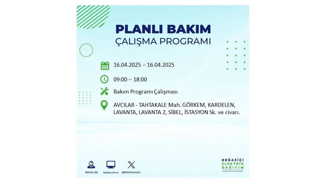 O ilçeler karanlığa gömülecek: 16 Nisan Çarşamba İstanbul elektrik kesintisi. BEDAŞ o ilçeleri uyardı! 95
