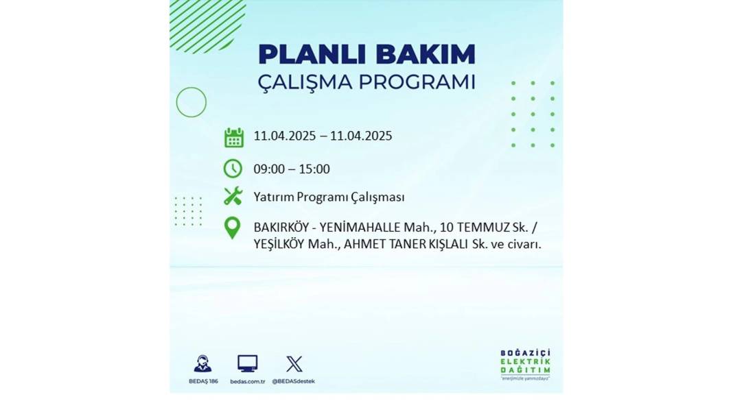 11 Nisan Cuma İstanbul elektrik kesintisi: BEDAŞ elektrik kesintisi yaşayacak ilçeleri sıraladı. Elektrikler ne zaman gelecek? 57