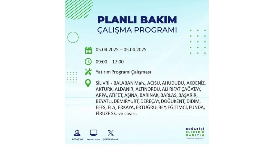 5 Nisan Cumartesi İstanbul elektrik kesintisi: BEDAŞ elektrik kesintisi yaşayacak ilçeleri sıraladı 1