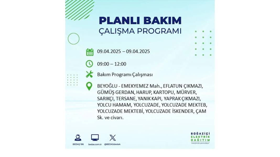 9 Nisan elektrik kesintisi: BEDAŞ elektrik kesintisi yaşayacak ilçeleri sıraladı. Elektrikler ne zaman gelecek? 50