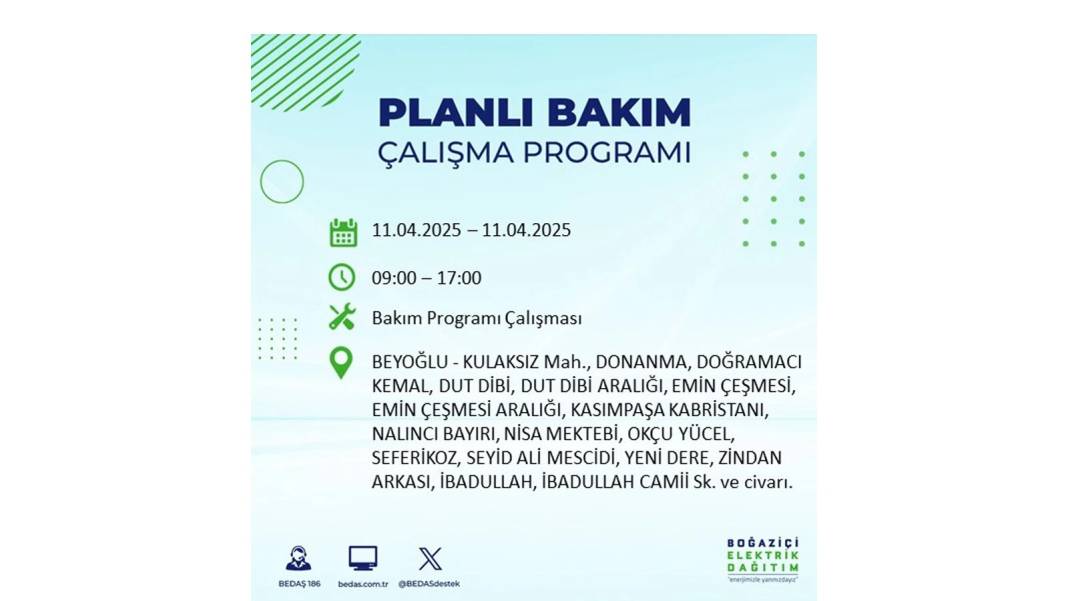 11 Nisan Cuma İstanbul elektrik kesintisi: BEDAŞ elektrik kesintisi yaşayacak ilçeleri sıraladı. Elektrikler ne zaman gelecek? 52