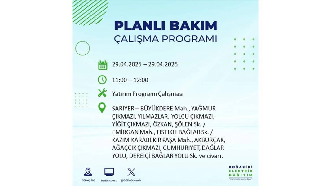 KARANLIĞA GÖMÜLECEKLER: 29 Nisan Salı İstanbul elektrik kesintisi. BEDAŞ elektrik kesintisi yaşayacak ilçeleri sıraladı 64