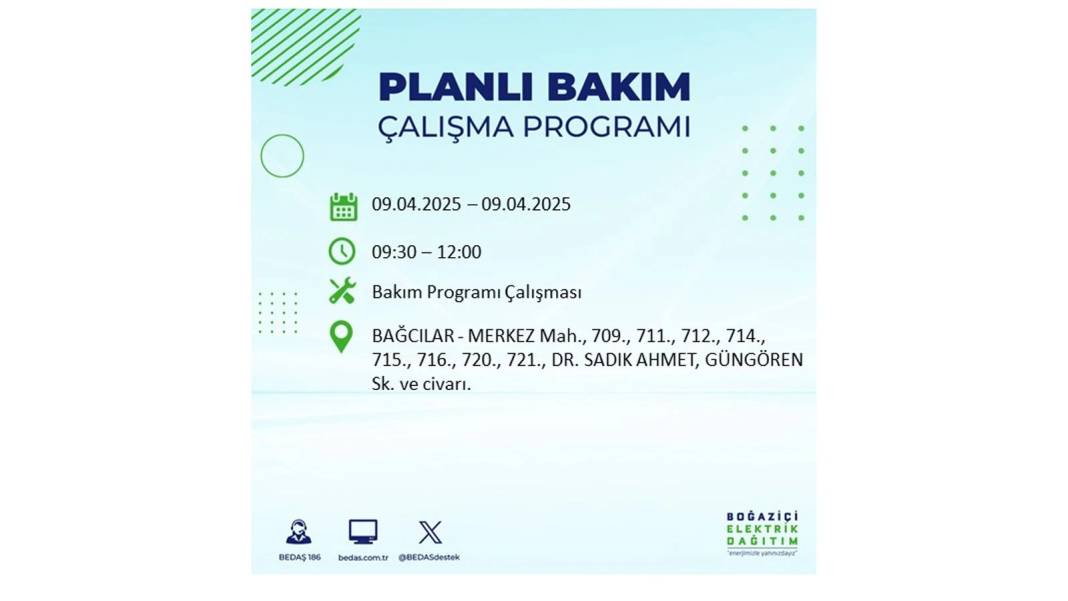9 Nisan elektrik kesintisi: BEDAŞ elektrik kesintisi yaşayacak ilçeleri sıraladı. Elektrikler ne zaman gelecek? 64