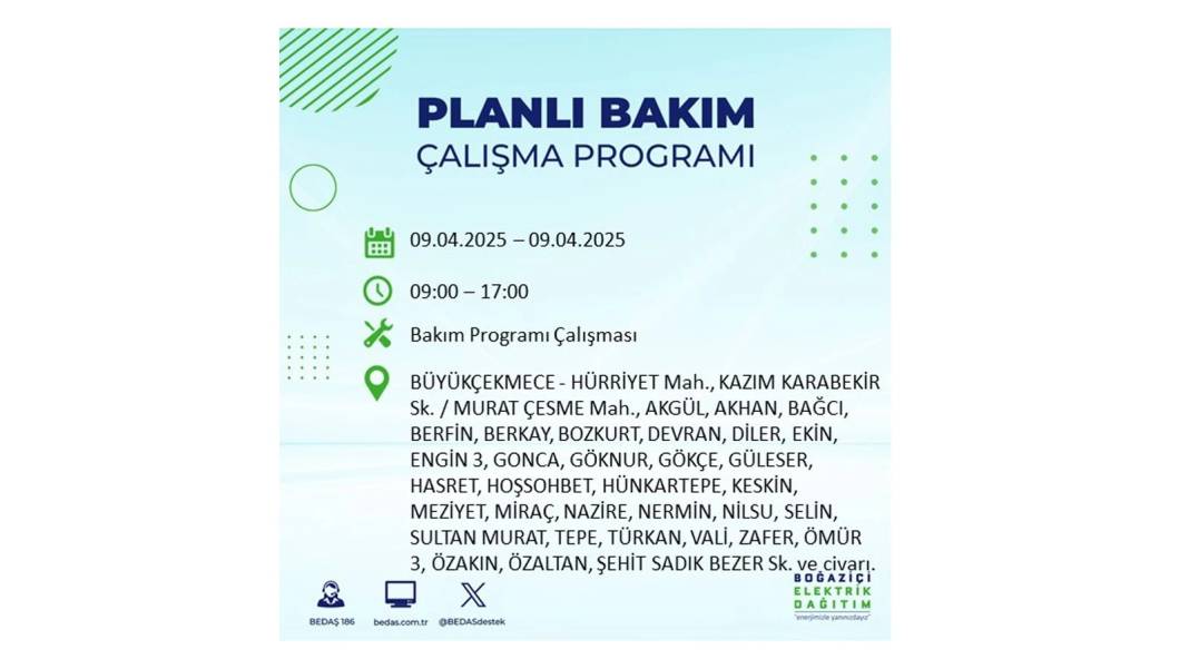 9 Nisan elektrik kesintisi: BEDAŞ elektrik kesintisi yaşayacak ilçeleri sıraladı. Elektrikler ne zaman gelecek? 48
