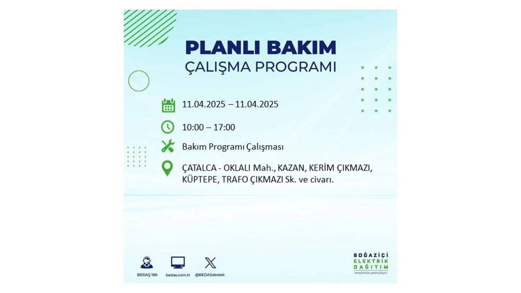 11 Nisan Cuma İstanbul elektrik kesintisi: BEDAŞ elektrik kesintisi yaşayacak ilçeleri sıraladı. Elektrikler ne zaman gelecek? 48