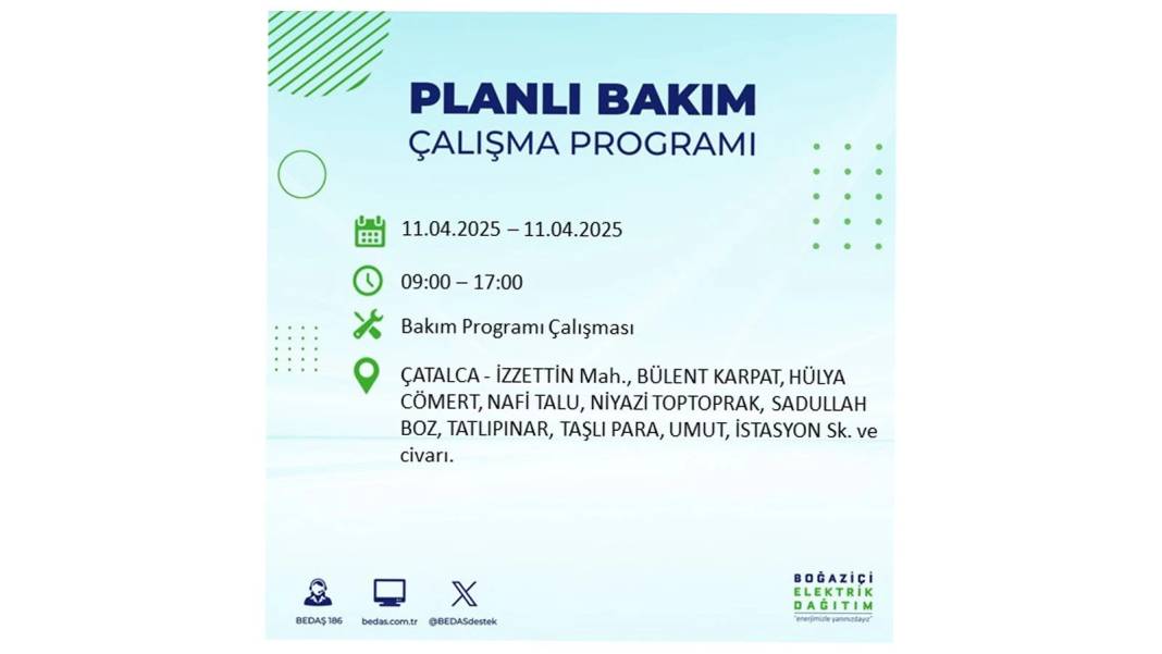 11 Nisan Cuma İstanbul elektrik kesintisi: BEDAŞ elektrik kesintisi yaşayacak ilçeleri sıraladı. Elektrikler ne zaman gelecek? 46